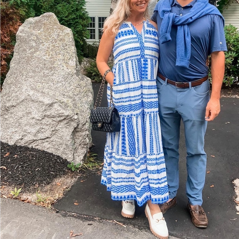 Maxi dress blue and white